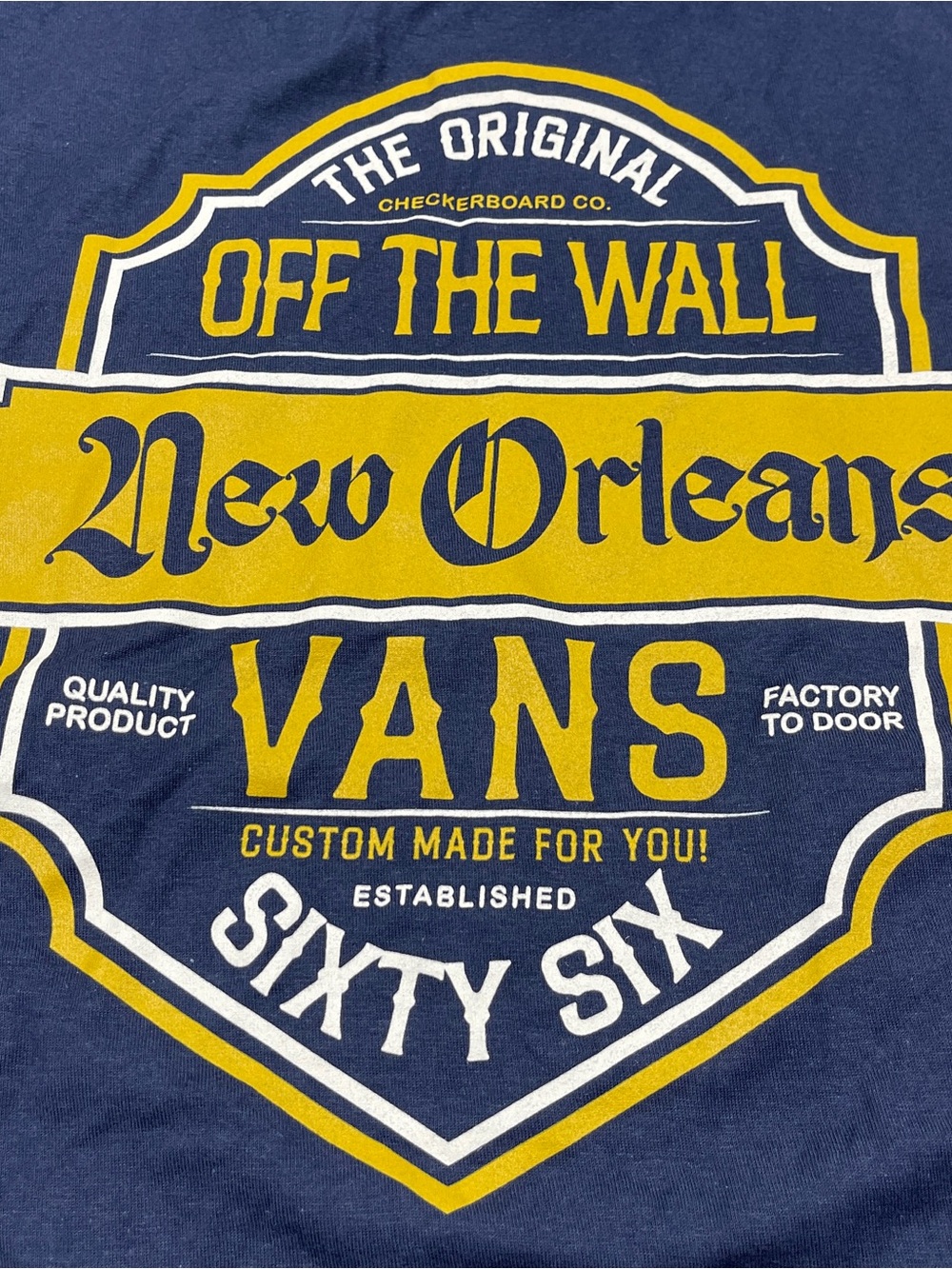 Vans New Orleans Navy Blue Short Sleeve T-Shirt NWT
